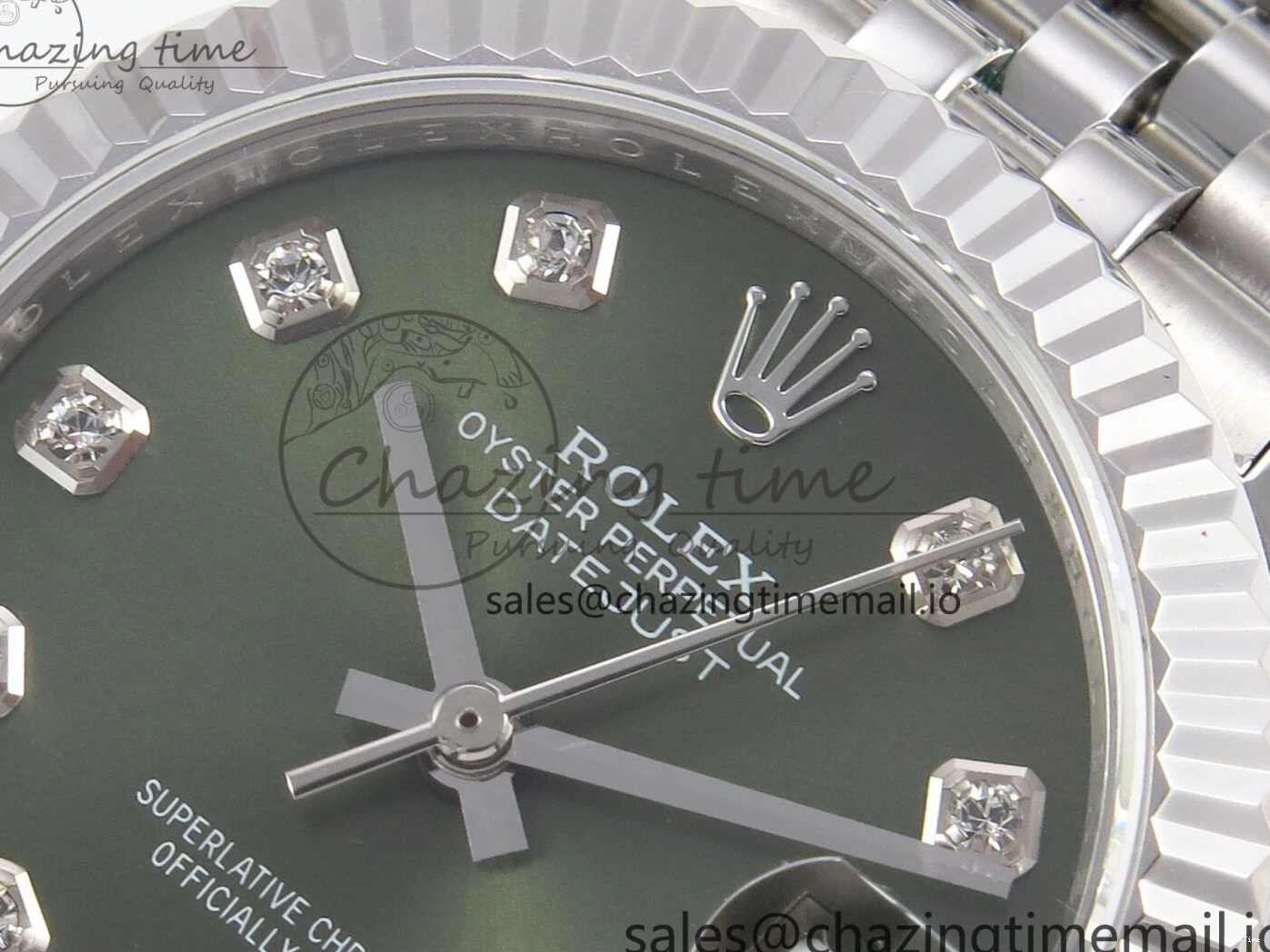 MiroTime 0428 Durable DateJust 31 278274 SS GMF 1:1 Best Edition 904L Steel Green Diamonds Dial on Jubilee Bracelet A 1163